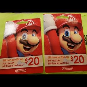 Two Nintendo $20 gift cards